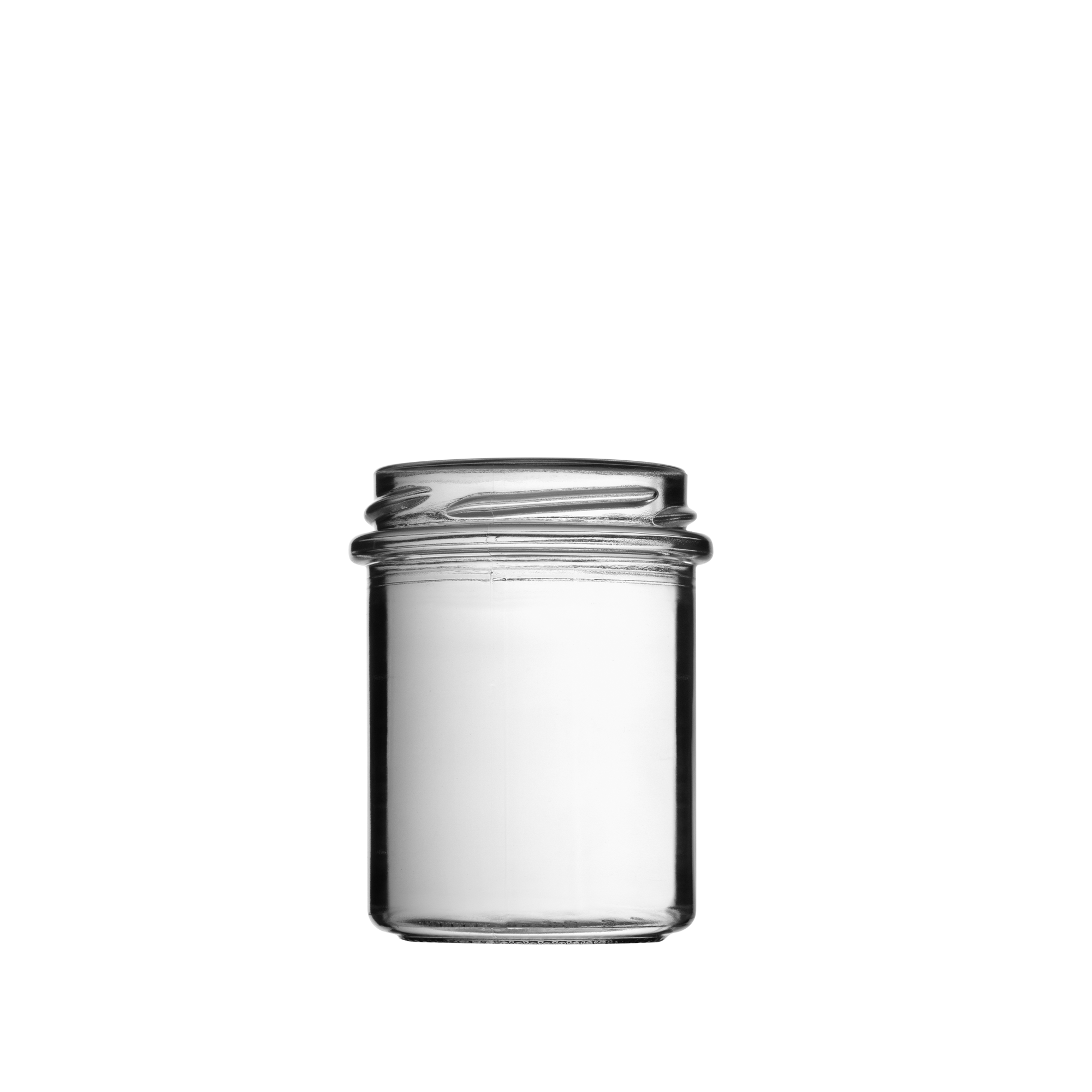 Tároló üveg,143 ml,átlátszó,szájforma:TO58