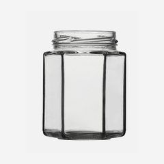 Hatszög üveg,190 ml,átlátszó,szájforma:TO58