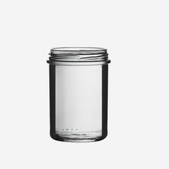 Tároló üveg,230 ml,átlátszó,szájforma:TO66