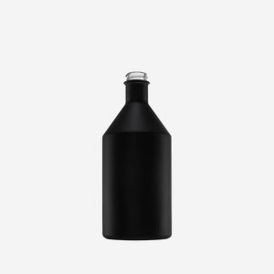 DESTILLATA üveg,500 ml,fekete, szájkiképzés GPI 28