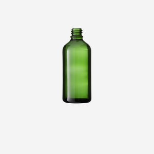 Cseppentös üveg,zöld,100 ml,szájforma GL-18