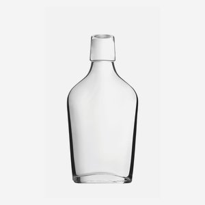 Flachmann üveg,200ml,fehér,szájforma:csatos