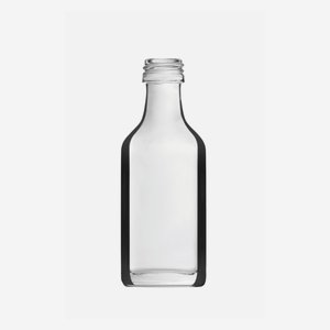 Likorös üveg,20 ml, fehér, szájforma:PP 18