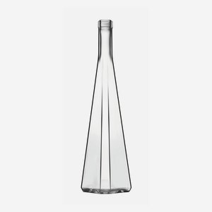 Triangolare üveg,500 ml, fehér, szájforma:dugó