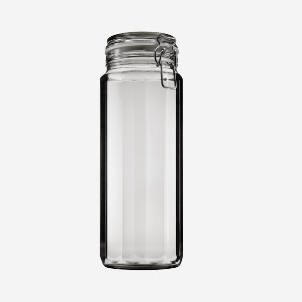 Csatos üveg,2250 ml,áttetszo, 12szögletü