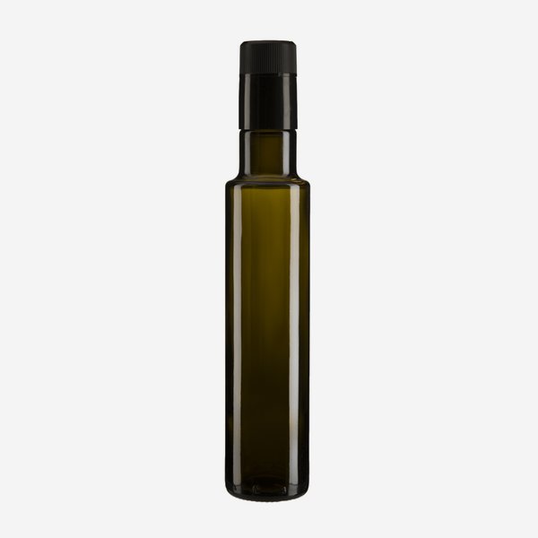 Dorica üveg,250 ml,antikzöld,szájforma:speciális