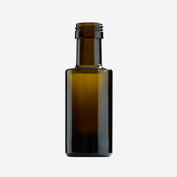 Dorica üveg, 50 ml, antikzöld, szájméret: PP 24