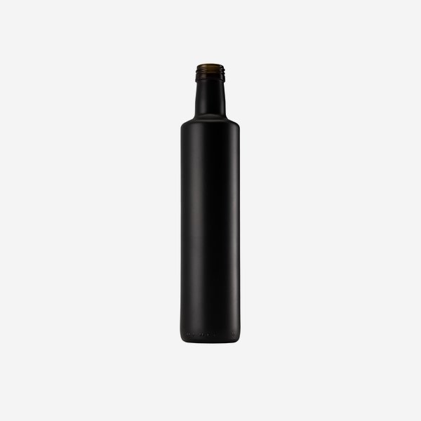 Dorica üveg, 500 ml, matt-fekete,szájforma:PP 31,5