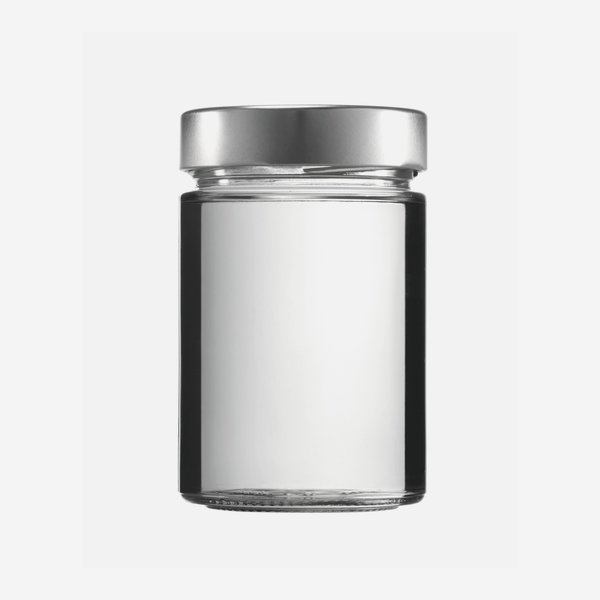 FACTUM üveg,370 ml,átlátszó,szájforma:TO70DE