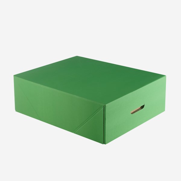 Kartondoboz, összehajtható, szín: zöld