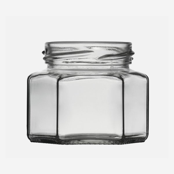 Hatszög üveg,106 ml,átlátszó,szájforma:TO53