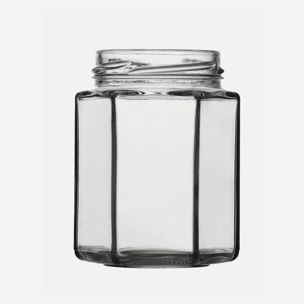 Hatszög üveg,190 ml,átlátszó,szájforma:TO58