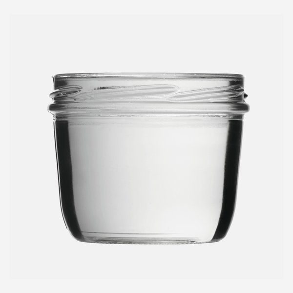 Tároló üveg,230 ml,átlátszó,szájforma:TO82